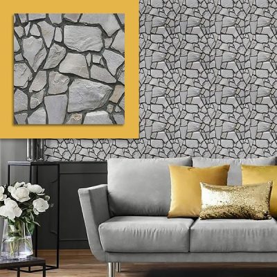 Papel pintado autoadhesivo con aspecto de roca Rock Wall (10 uds.) | ROCKWRAP